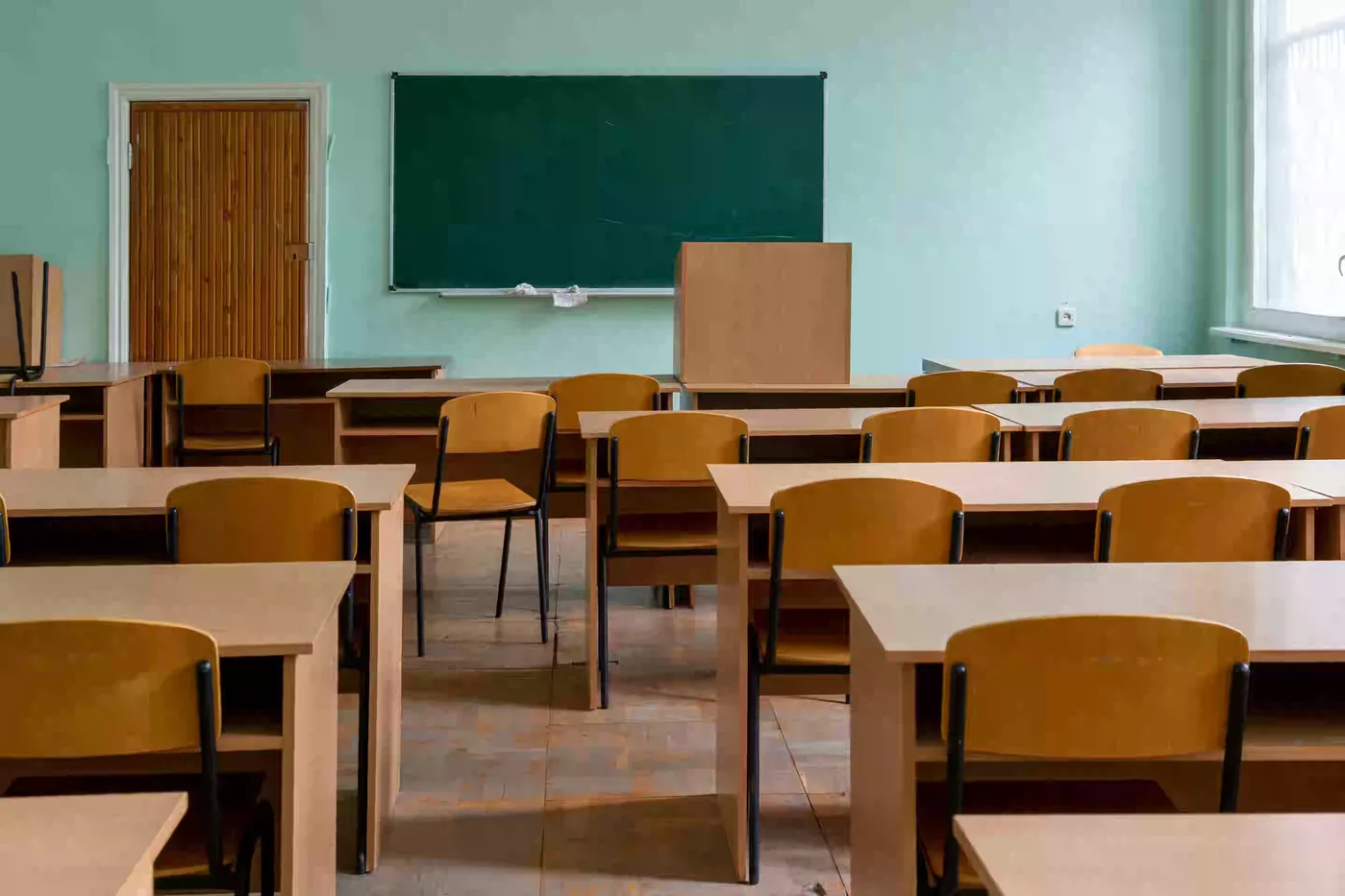 IB students leaving an examination hall during the May examination session